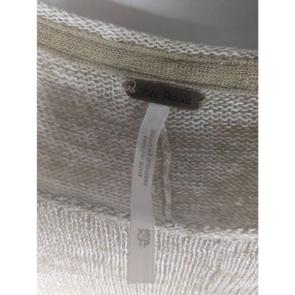 Free People Light Bright Oversized Linen Lagenlook Short Sleeve Sweater Tunic XS - Picture 7 of 15